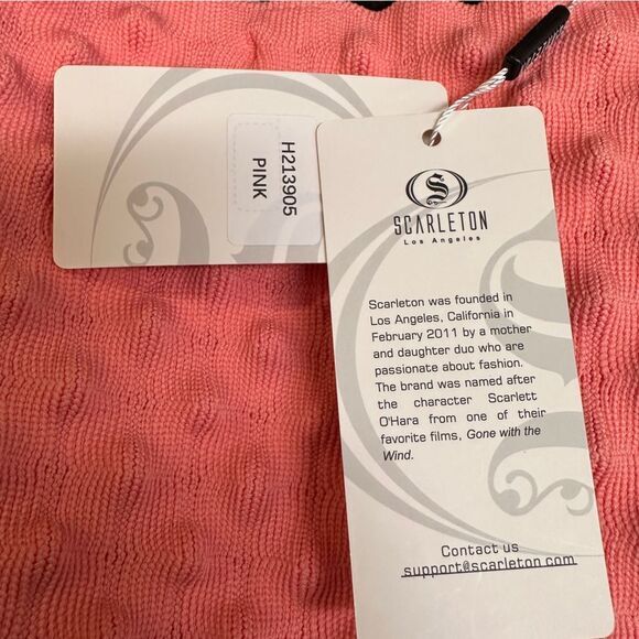 Scarleton Small Puffer Tote Bag Purse, Pink Knit, Magnetic Closure, NWT - Picture 10 of 11